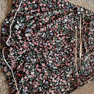 Floral Black Pajama Set